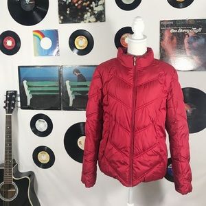 puffy red athletic works jacket